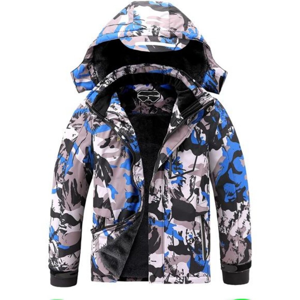 Boys Waterproof Ski Jacket Warm Winter Snow Coat Kids Fleece Snowboarding Jacket